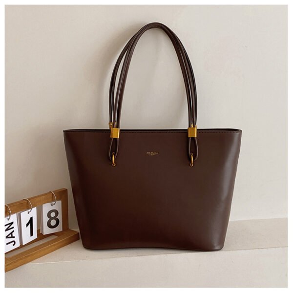 PU Solid-Color Tote Bag — Spacious & Minimalist Everyday Carry