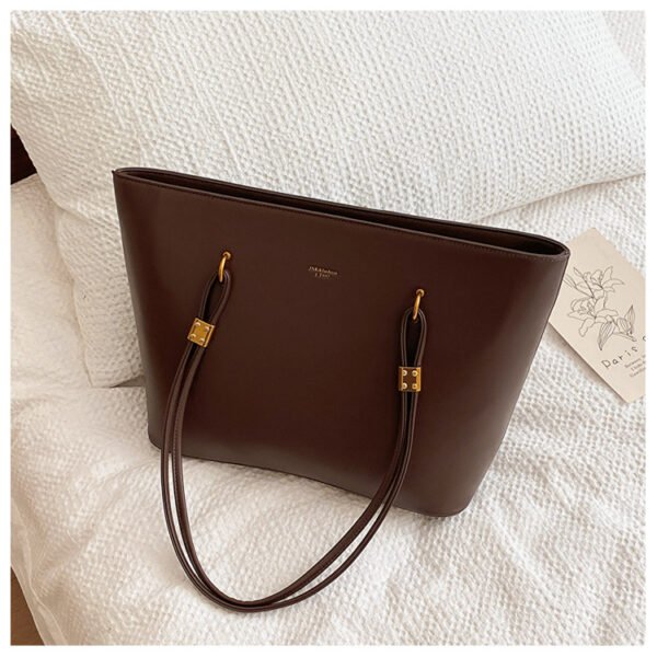 PU Solid-Color Tote Bag — Spacious & Minimalist Everyday Carry