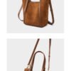 详情-22 Genuine Suede Leather Tote Bag — Minimalist Large Capacity Commuter Bag