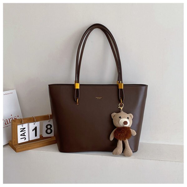 PU Solid-Color Tote Bag — Spacious & Minimalist Everyday Carry