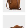 详情-23 Genuine Suede Leather Tote Bag — Minimalist Large Capacity Commuter Bag