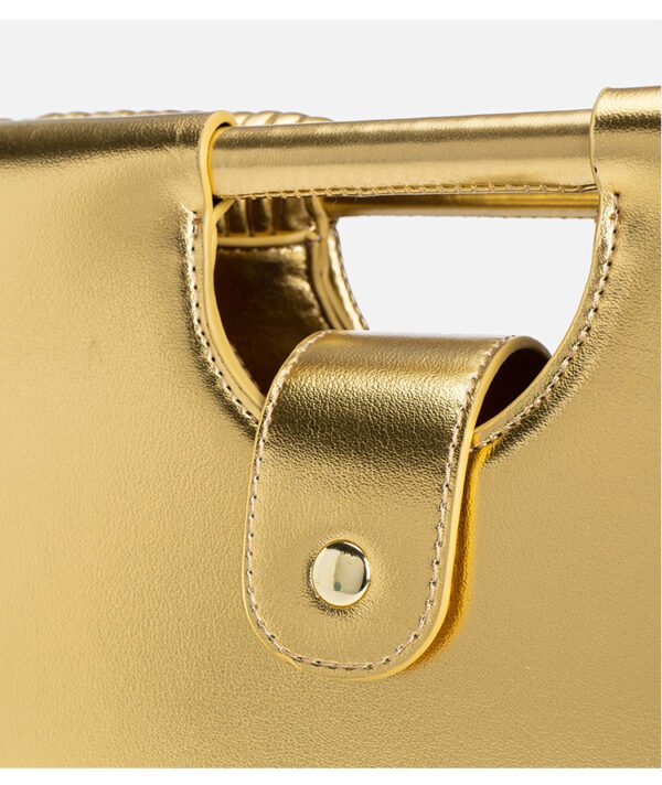 详情-24 PU Woven Bamboo Handle Crescent Bag — Fashion Handheld Shoulder Bag