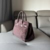 详情-25 Suede Leather Birkin-Style Tote Bag — Premium Matte Texture & Large Capacity