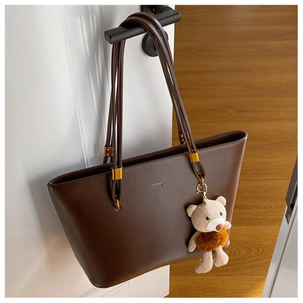 PU Solid-Color Tote Bag — Spacious & Minimalist Everyday Carry