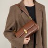 详情-25 Retro Moto-Style Leather Baguette Handbag — Belt-Detail Edge & Urban Cool