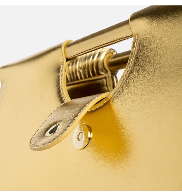 详情-26 PU Woven Bamboo Handle Crescent Bag — Fashion Handheld Shoulder Bag