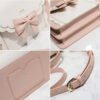 PU Bow-Detail Accordion Box Bag — Compact & Elegant Carry