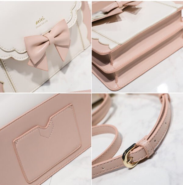PU Bow-Detail Accordion Box Bag — Compact & Elegant Carry