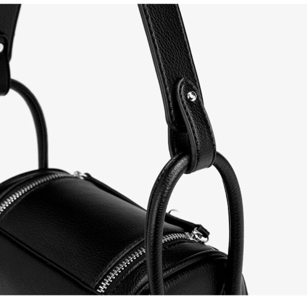 详情-28 PU Litchi-Texture Boston Handbag — Structured & Stylish Everyday Carry