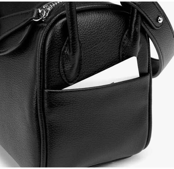 详情-29 PU Litchi-Texture Boston Handbag — Structured & Stylish Everyday Carry