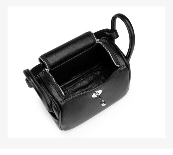 详情-32 PU Litchi-Texture Boston Handbag — Structured & Stylish Everyday Carry