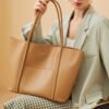 Genuine Leather Tote Bag — Large Capacity Work & Commuter Bag for Women