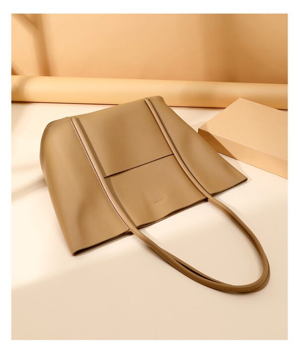 Genuine Leather Tote Bag — Large Capacity Work & Commuter Bag for Women