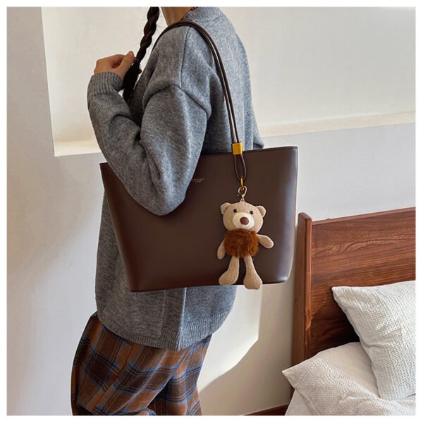 PU Solid-Color Tote Bag — Spacious & Minimalist Everyday Carry