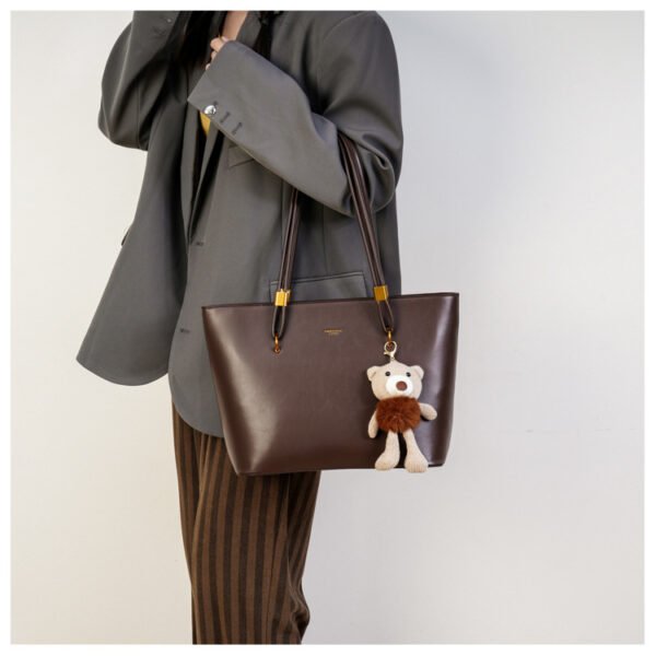 PU Solid-Color Tote Bag — Spacious & Minimalist Everyday Carry