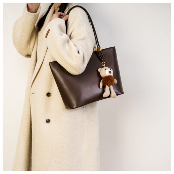 PU Solid-Color Tote Bag — Spacious & Minimalist Everyday Carry