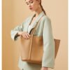 Genuine Leather Tote Bag — Large Capacity Work & Commuter Bag for Women