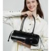详情-47 Retro Moto-Style Leather Baguette Handbag — Belt-Detail Edge & Urban Cool