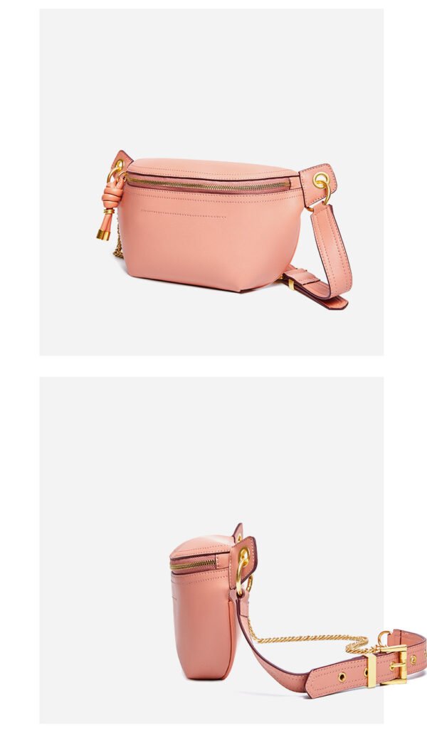 详情-49 Genuine Leather Saddle Bag — Trendy Crossbody & Waist Bag for Women