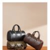 Vintage Brown Vegetable-Tanned Leather Bucket Bag — Refined Boston Shape & Everyday Elegance
