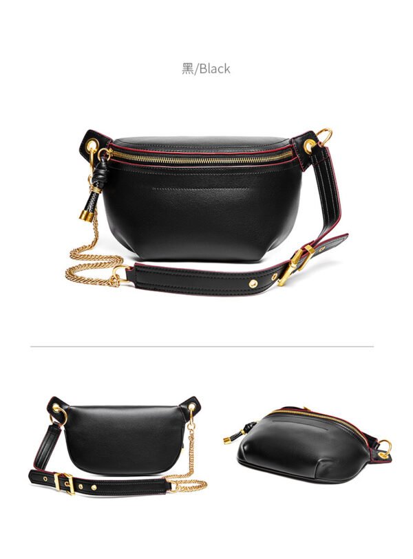 详情-51 Genuine Leather Saddle Bag — Trendy Crossbody & Waist Bag for Women