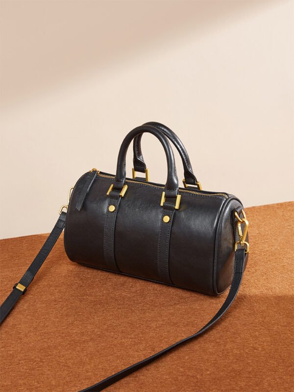 Vintage Brown Vegetable-Tanned Leather Bucket Bag — Refined Boston Shape & Everyday Elegance