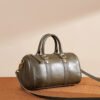 Vintage Brown Vegetable-Tanned Leather Bucket Bag — Refined Boston Shape & Everyday Elegance