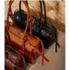 详情-54 Retro Moto-Style Leather Baguette Handbag — Belt-Detail Edge & Urban Cool