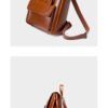 详情-55 Vintage Genuine Leather Laptop Backpack — British Retro Style & Secure Daily Carry