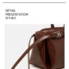 详情-55 Retro Moto-Style Leather Baguette Handbag — Belt-Detail Edge & Urban Cool