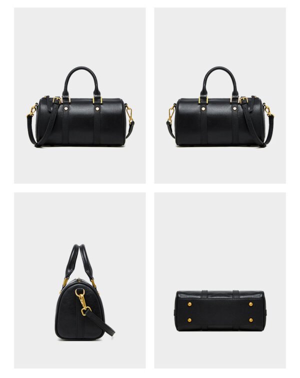 Vintage Brown Vegetable-Tanned Leather Bucket Bag — Refined Boston Shape & Everyday Elegance