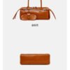 详情-61 Retro Moto-Style Leather Baguette Handbag — Belt-Detail Edge & Urban Cool