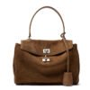 Autumn/Winter New Arrival: Suede and Satin Leather Luxury Kelly Bag with Lock Clasp Handheld, Underarm, Commuter, Single-Shoulder Tote Bag