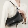 Genuine Leather Underarm Bag — Minimal Crescent Design