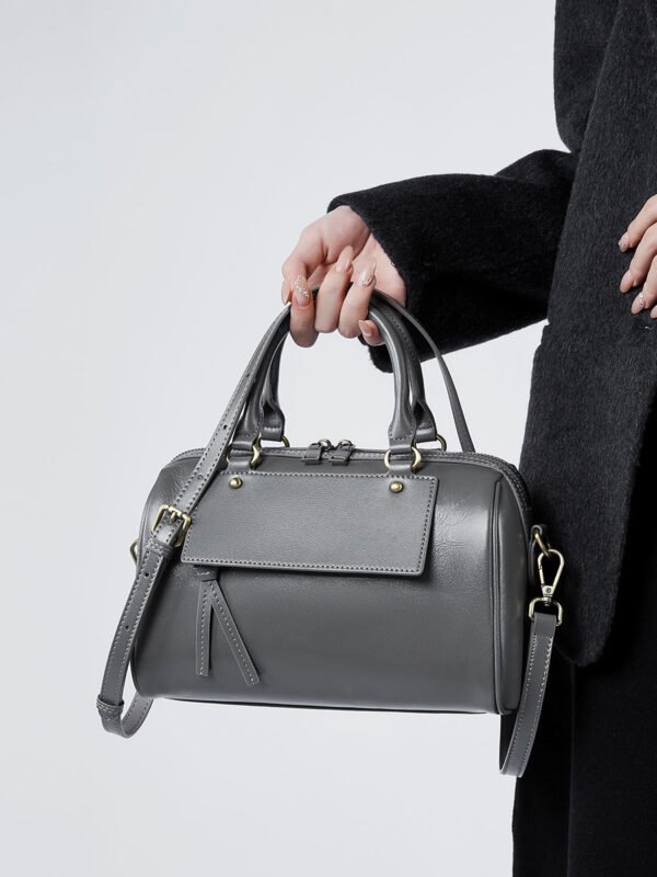 Genuine Leather Pillow Bag — Vintage Boston Style Handbag