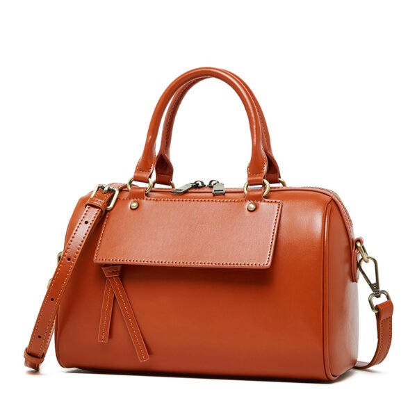 Genuine Leather Pillow Bag — Vintage Boston Style Handbag