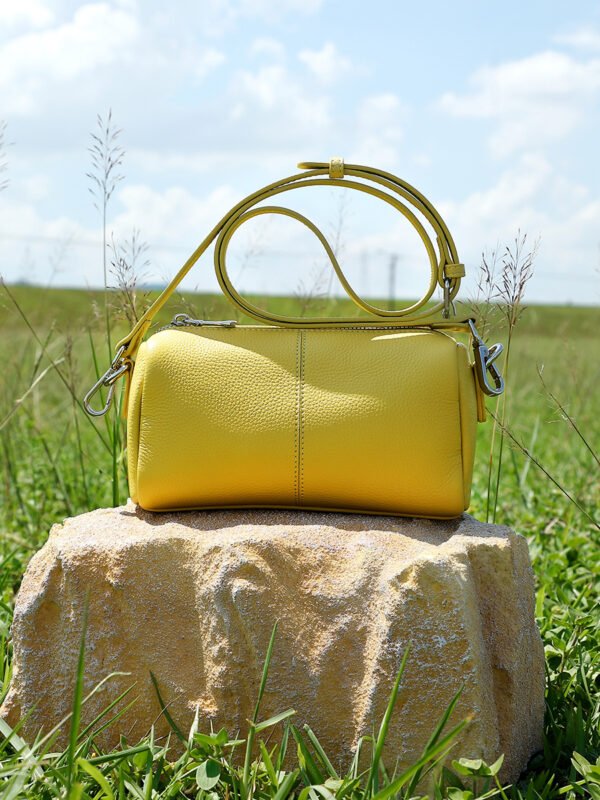 主图-10 Genuine Leather Cylinder Bag — Minimalist Commuter Shoulder Bag