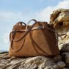 Genuine Leather Commuter Bag — Suede Texture Large Capacity Design