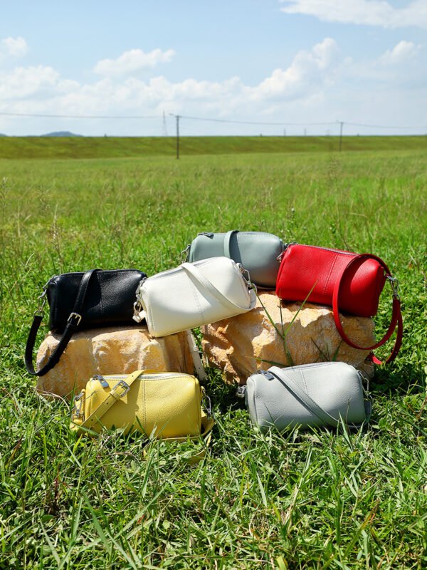 主图-11 Genuine Leather Cylinder Bag — Minimalist Commuter Shoulder Bag
