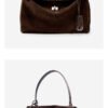 Autumn/Winter New Arrival: Suede and Satin Leather Luxury Kelly Bag with Lock Clasp Handheld, Underarm, Commuter, Single-Shoulder Tote Bag