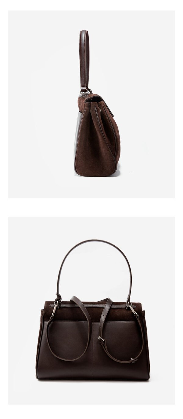 Autumn/Winter New Arrival: Suede and Satin Leather Luxury Kelly Bag with Lock Clasp Handheld, Underarm, Commuter, Single-Shoulder Tote Bag