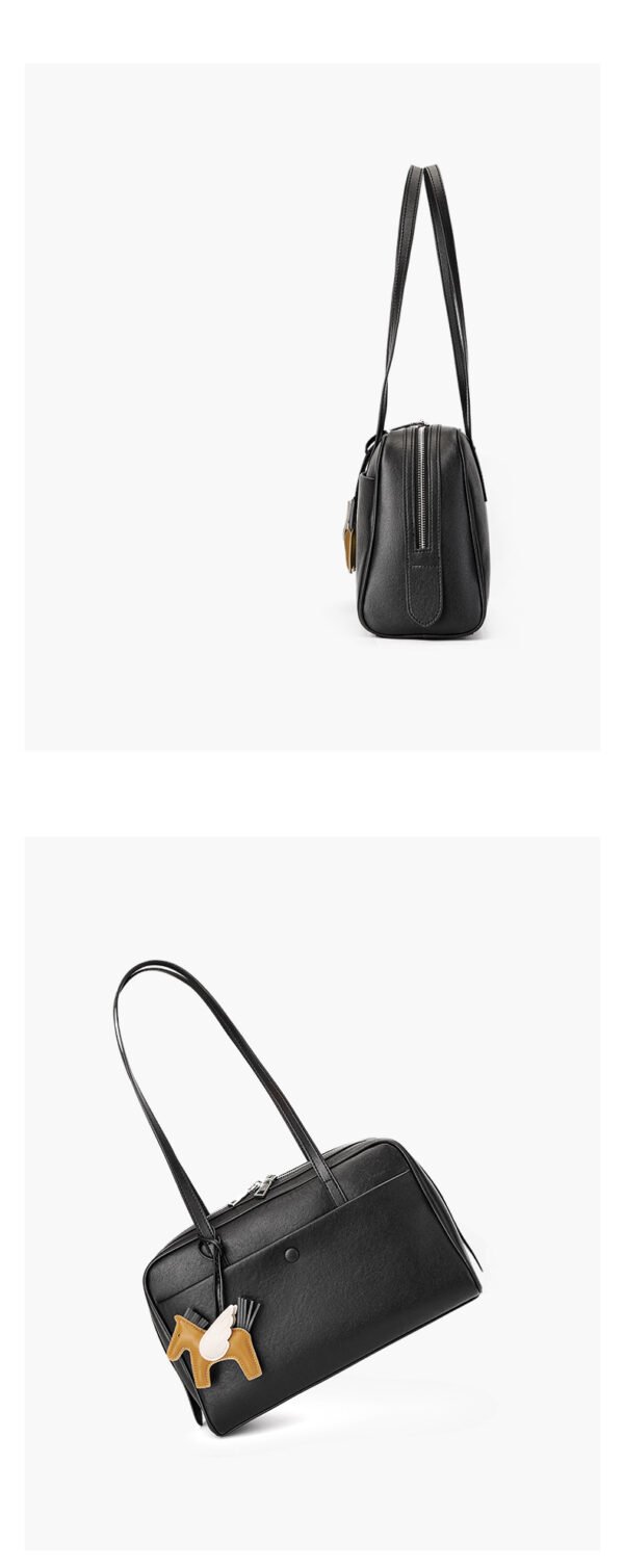 Top-grain genuine cowhide leather ladies' shoulder bag Luxury laptop tote Women's genuine leather spacious Boston bag