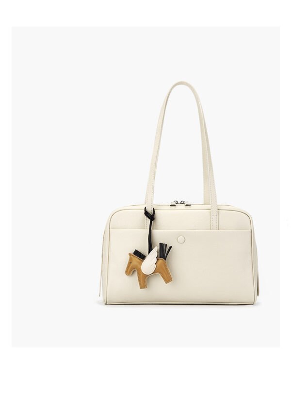 Top-grain genuine cowhide leather ladies' shoulder bag Luxury laptop tote Women's genuine leather spacious Boston bag