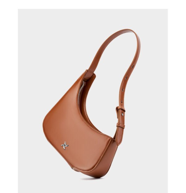 Genuine Leather Underarm Bag — Minimal Crescent Design