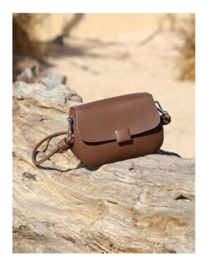 Genuine Leather Crossbody Bag — Forest-Inspired Soft Vintage Design