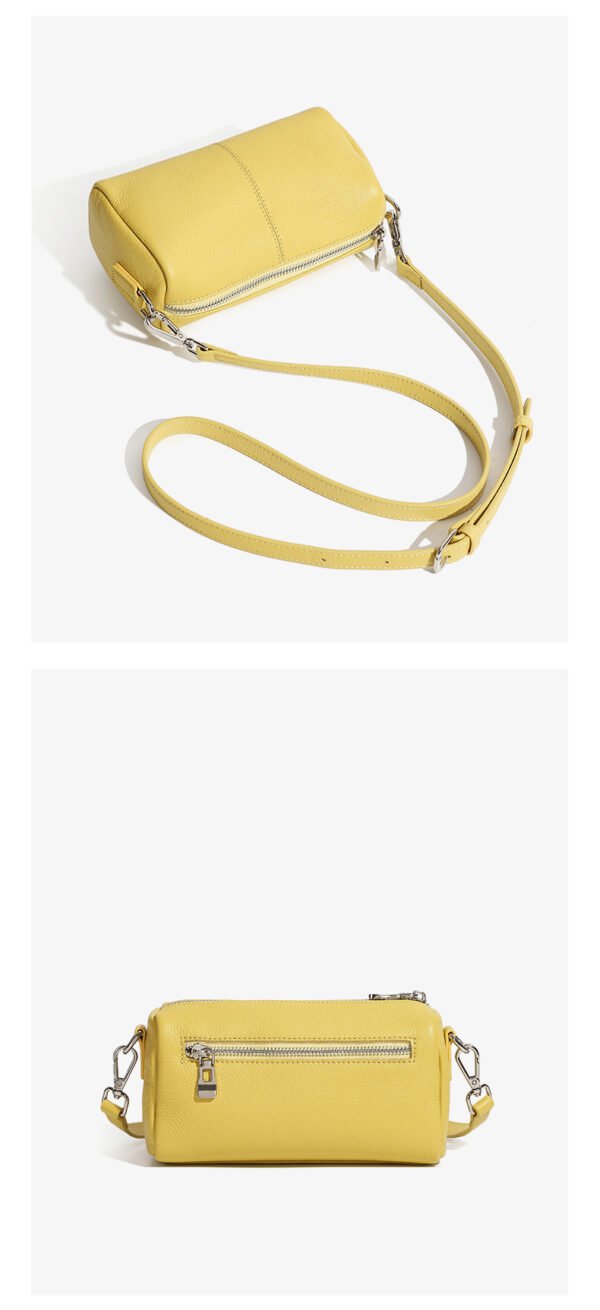 详情-51 Genuine Leather Cylinder Bag — Minimalist Commuter Shoulder Bag